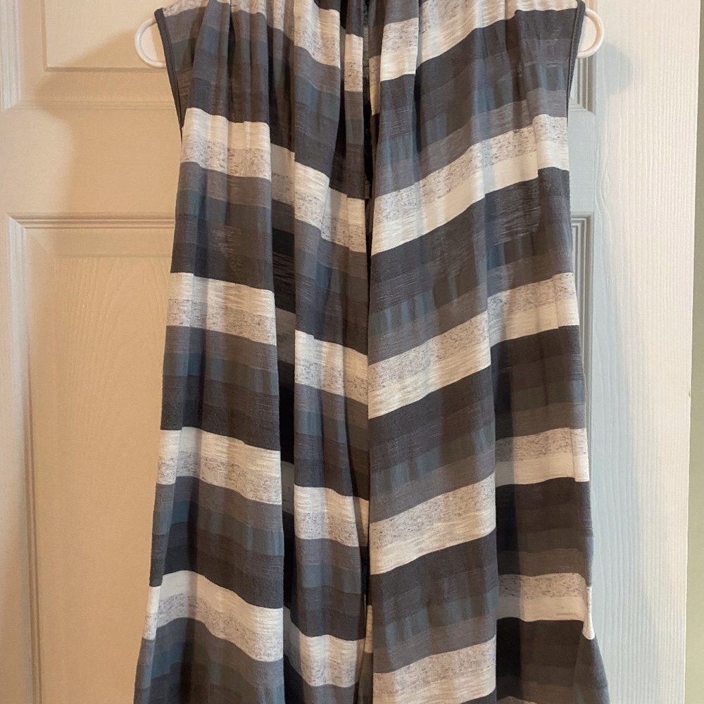 Blue / Grey Striped Sleeveless Duster